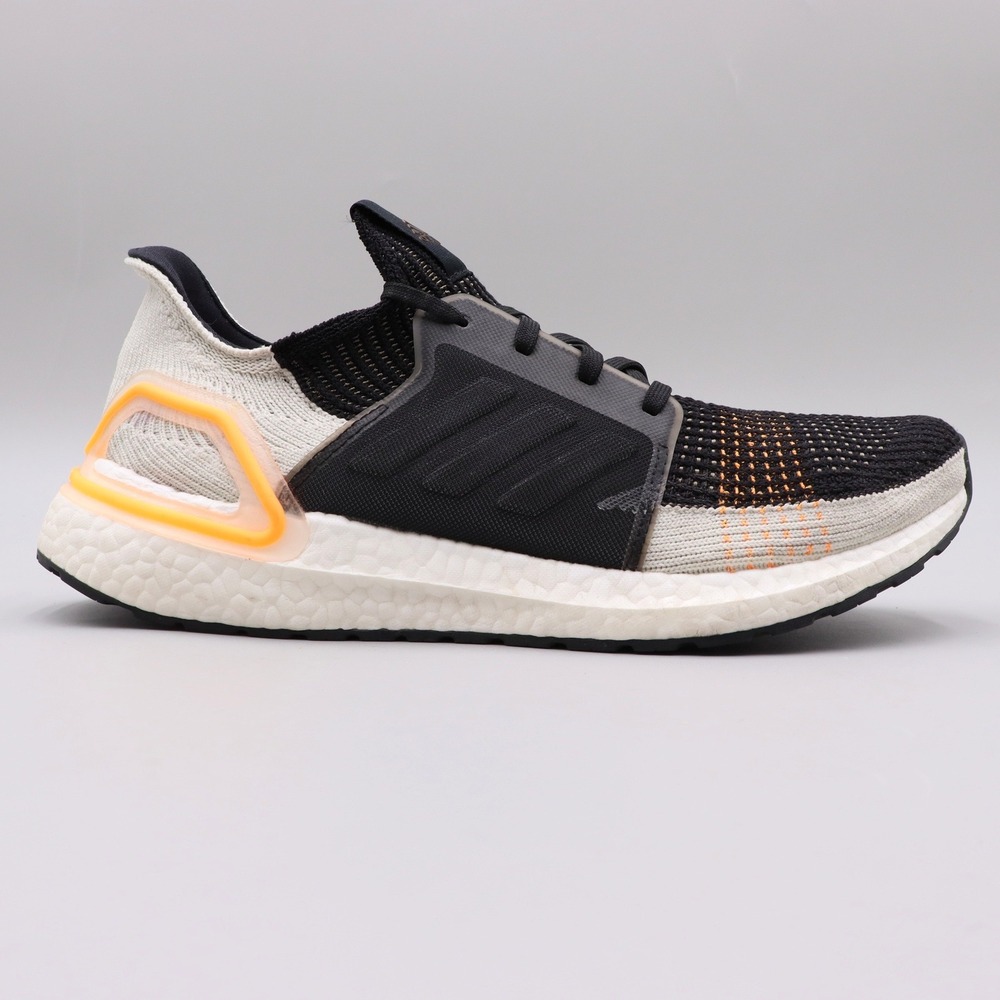 Adidas Ultra Boost 19 Mens Size 9.5 Trace Cargo Black Yellow White Shoes G27514